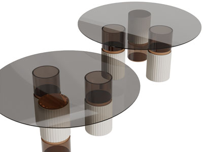 现代圆形玻璃茶几3d模型 现代圆形玻璃茶几