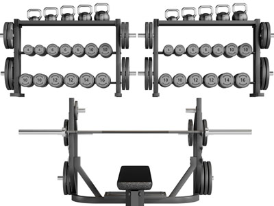 现代杠铃、举重器健身器材3d模型 现代杠铃、举重器健身器材