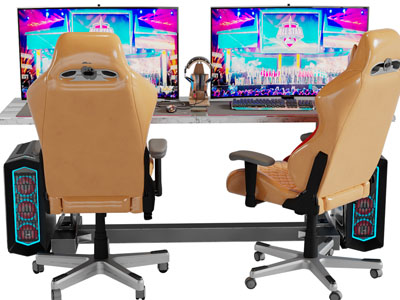 现代电竞电脑桌组合