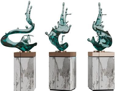 现代水花装饰品摆件