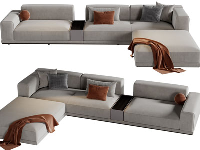 现代布艺多人沙发3d模型 现代布艺多人沙发
