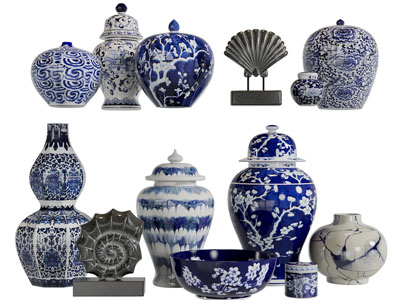 中式青花瓷陶瓷器皿