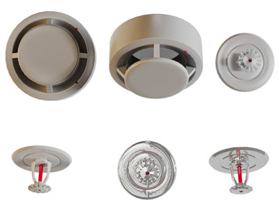 现在烟雾报警器3d模型 现在烟雾报警器