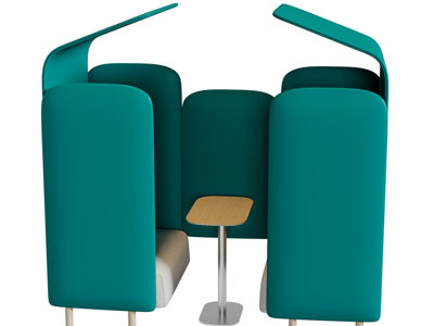 现代卡座餐桌椅组合