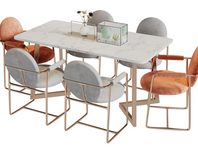 现代轻奢餐桌椅组合