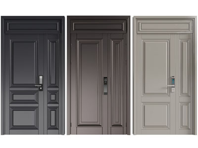 简欧密码锁入户子母平开门