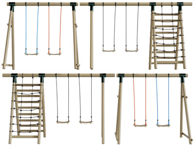 现代实木攀爬架、秋千游乐设备3d模型 现代实木攀爬架、秋千游乐设备