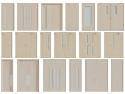 现代楼道双开门、平开门