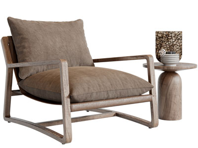 侘寂风实木休闲椅子