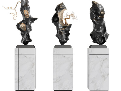 新中式石头盆景盆栽