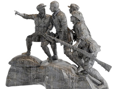 现代红军雕塑雕刻3d模型 现代红军雕塑雕刻