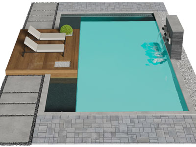 现代庭院游泳池