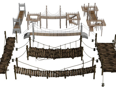 中式木桥3d模型 中式木桥