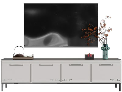 新中式电视柜、电视机