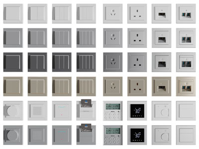 现代开关面板3d模型 现代开关面板