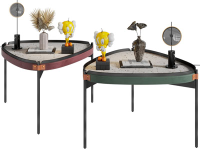 现代三角形茶几3d模型 现代三角形茶几