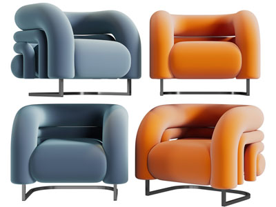 后现代单人沙发3d模型 后现代单人沙发