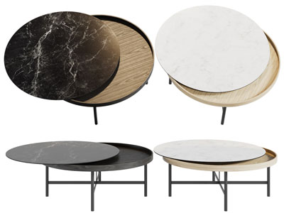 现代错层茶几3d模型 现代错层茶几