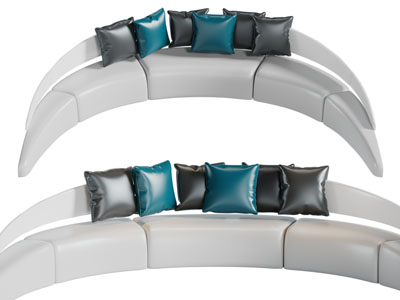 后现代弧形多人沙发3d模型 后现代弧形多人沙发