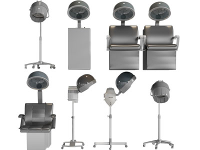 现代理发椅子、空气烫头仪