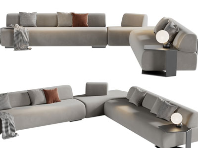 现代多人沙发3d模型 现代多人沙发
