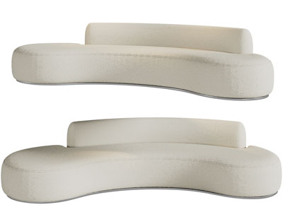 侘寂风多人沙发3d模型 侘寂风多人沙发