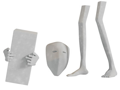 后现代抽象人物雕塑挂件