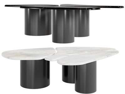 后现代异形拼接茶几3d模型 后现代异形拼接茶几