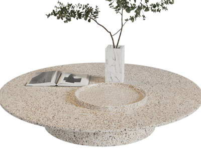 侘寂风茶几3d模型 侘寂风茶几