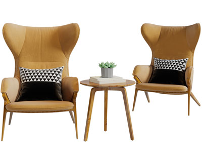 北欧休闲椅子、边几