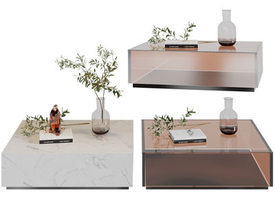 现代方形茶几3d模型 现代方形茶几