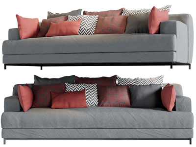 现代布艺多人沙发3d模型 现代布艺多人沙发