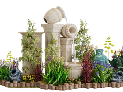 欧式水景植物园艺小品