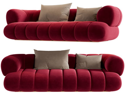 现代布艺多人沙发3d模型 现代布艺多人沙发