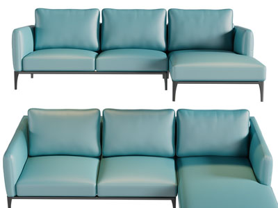 现代转角多人沙发3d模型 现代转角多人沙发