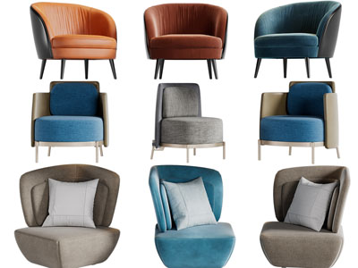 现代单人沙发3d模型 现代单人沙发