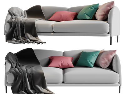 现代双人沙发3d模型 现代双人沙发