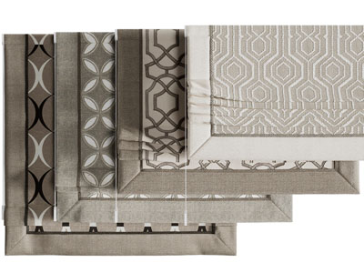 新中式元素的罗马帘、拉帘3d模型 新中式元素的罗马帘、拉帘