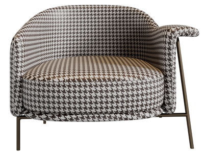 现代千鸟格图案的单人沙发3d模型 现代千鸟格图案的单人沙发