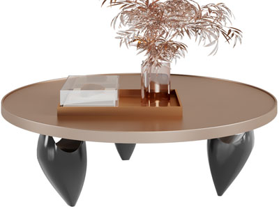 现代圆形茶几3d模型 现代圆形茶几