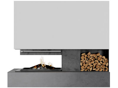 现代壁炉火炉、柴火