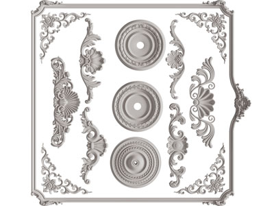 欧式雕花、灯盘