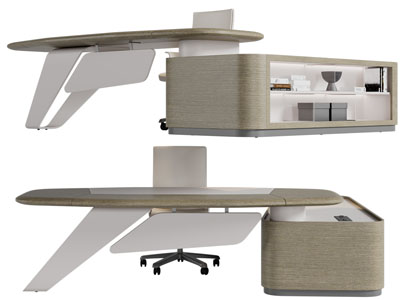 现代老板台、办公桌椅组合