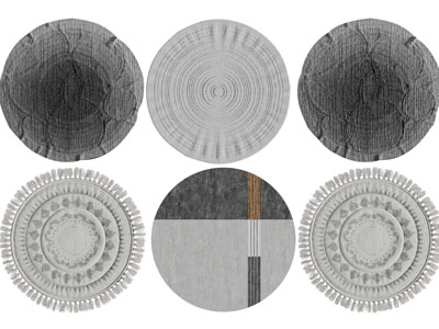 侘寂风圆形地毯