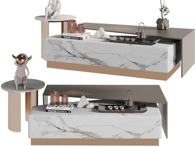 新中式茶几3d模型 新中式茶几