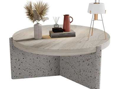 侘寂风茶几3d模型 侘寂风茶几