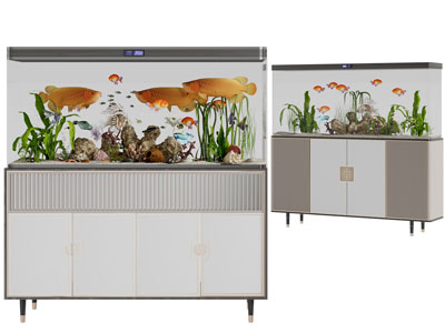 新中式鱼缸装饰柜