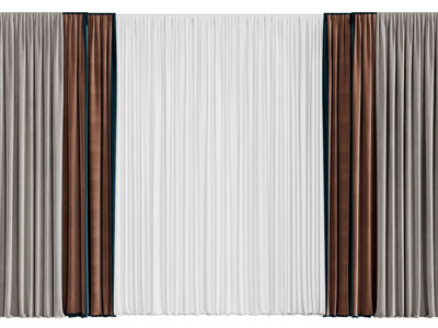 现代布艺窗帘窗纱3d模型 现代布艺窗帘窗纱