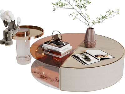 现代圆形茶几3d模型 现代圆形茶几