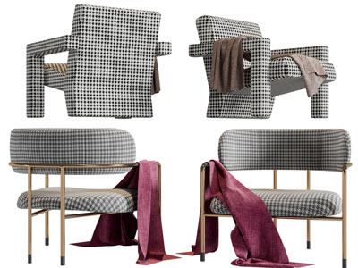 现代轻奢单人沙发3d模型 现代轻奢单人沙发